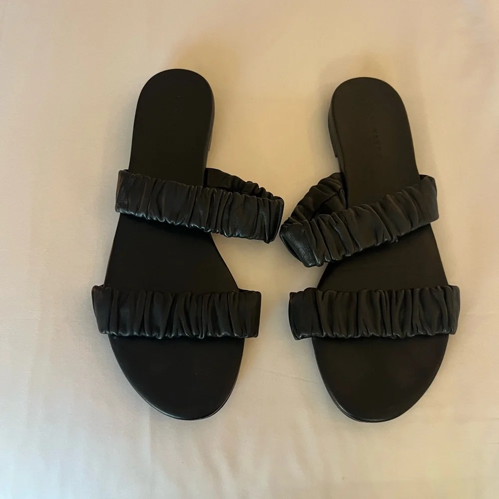 Jenni Kayne Dune leather ruched 2 strap sandals EU39 US9